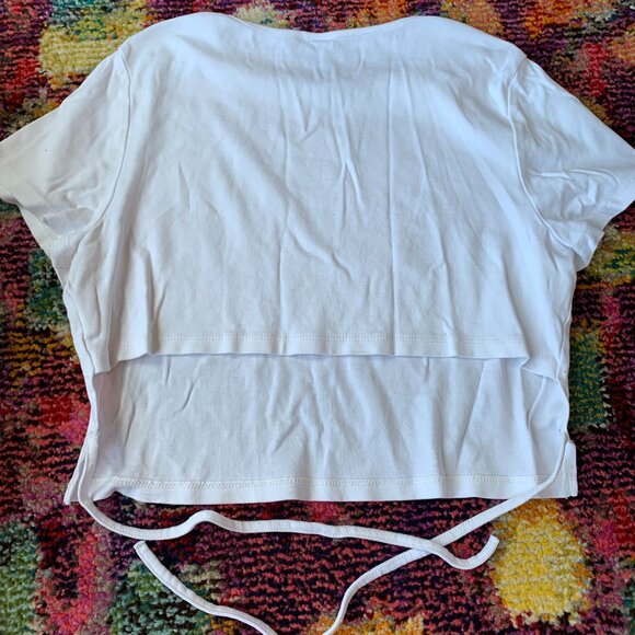 White Cropped T-Shirt - Picture 2 of 2
